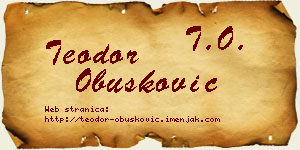 Teodor Obušković vizit kartica